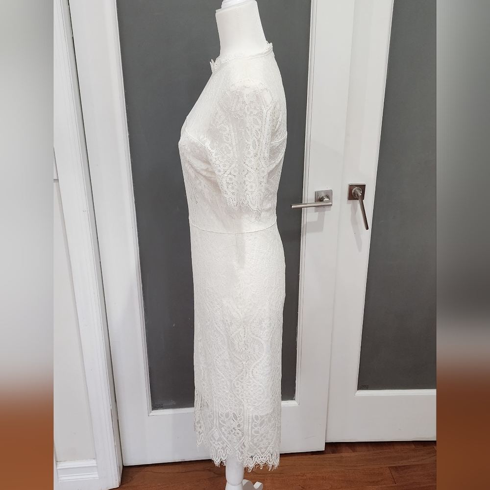 Lace Ivory Midi Dress - Picture 6 of 11